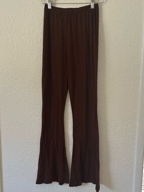 Hara the Label Frankie Flare Brown Organic Bamboo Elastic Waist Pants